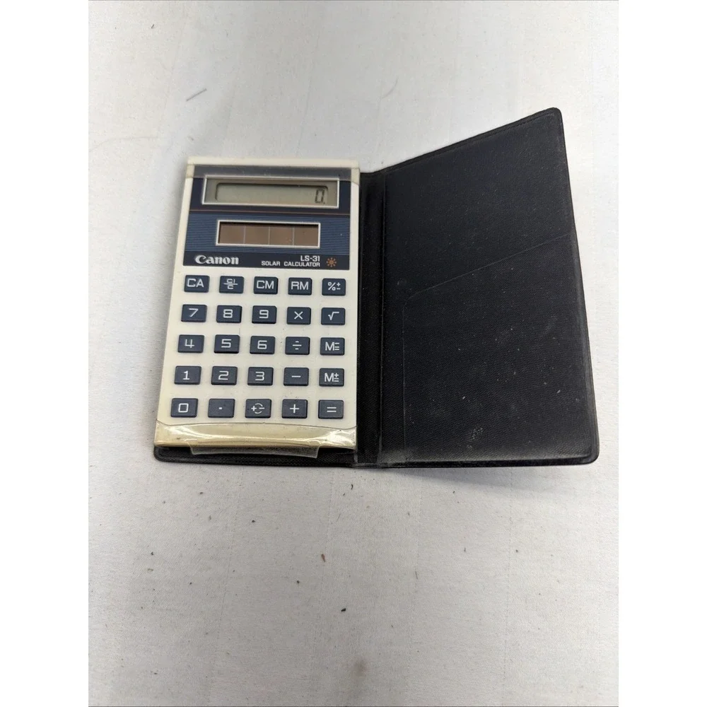 CANON LS-31‎ Solar Calculator W/Case Tested Working Vintage Canon LS-31